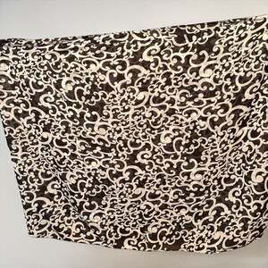 Black and White Baroque Scroll Print Infinity Scarf